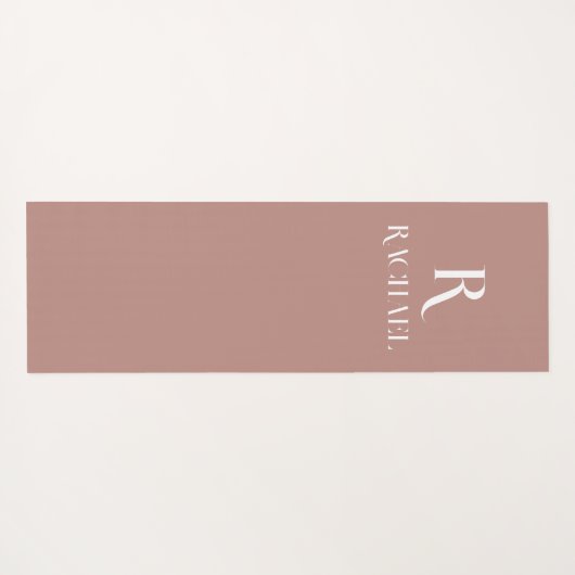 Monogram Modern Stylish Beige Yogamatte (Rückseite (Horizontal))