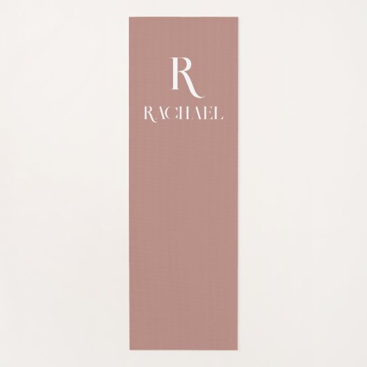 Monogram Modern Stylish Beige Yogamatte (Vorderseite)