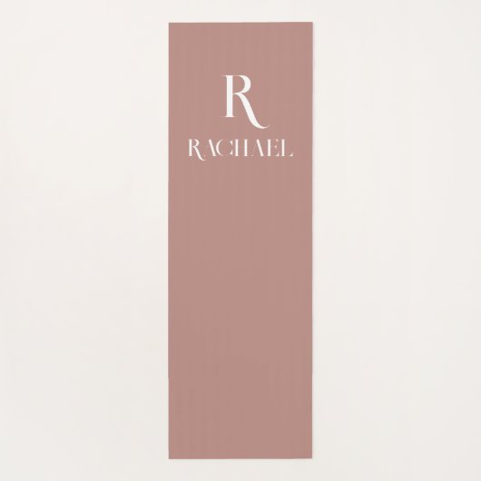 Monogram Modern Stylish Beige Yogamatte (Rückseite)