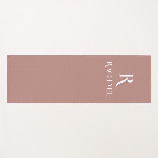Monogram Modern Stylish Beige Yogamatte (Vorderseite (Horizontal))
