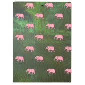 Monogram Modern Stylish Patterns Elephants Green Klemmbrett (Rückseite)