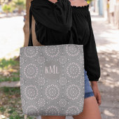 Monogram Modern Stylish Pink Custom Tasche