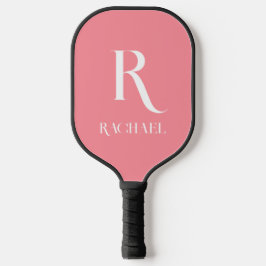 Monogram Modern Stylish Pink Pickleball Schläger
