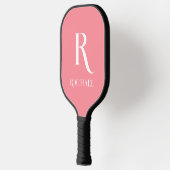 Monogram Modern Stylish Pink Pickleball Schläger (Links)