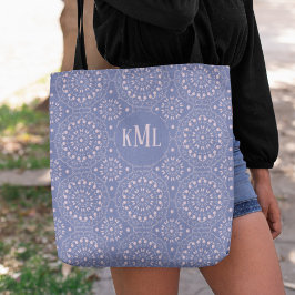 Monogram Modern Stylish rosa und Lila Tasche
