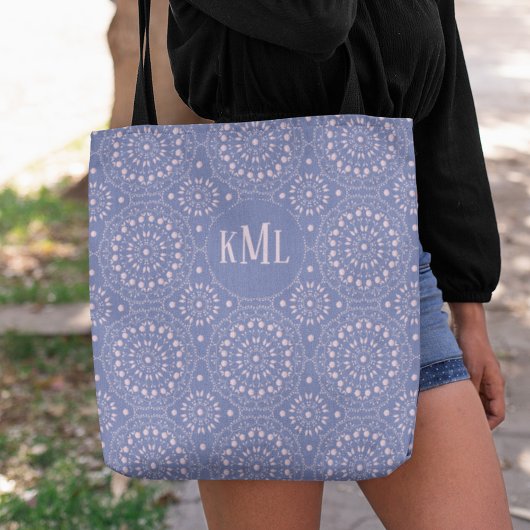 Monogram Modern Stylish rosa und Lila Tasche