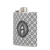 Monogram Modern Stylish Silver Polka Dot Flachmann (Links)