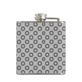 Monogram Modern Stylish Silver Polka Dot Flachmann (Rückseite)