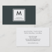 Monogram Modern Subtile Green Patches Visitenkarte (Vorne/Hinten)