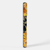 Monogram Modern Sunflower Glitzer Personalisiert iPhone Hülle (Rechte Seite)