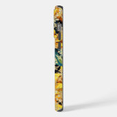 Monogram Modern Sunflower Glitzer Personalisiert iPhone Hülle (Linke Seite)