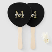 Monogram Modern Tan Black Sand Fächer (Vorne und Hinten)