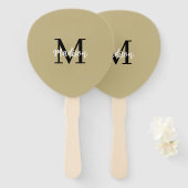 Monogram Modern Tan Black Sand Fächer (Vorne und Hinten)