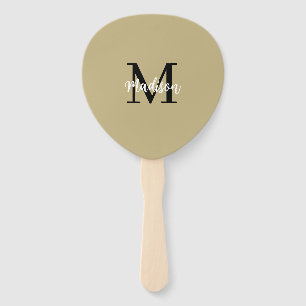 Monogram Modern Tan Black Sand Fächer
