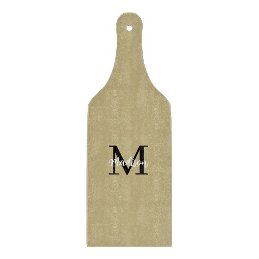 Monogram Modern Tan Black Sand Schneidebrett (Vorderseite)