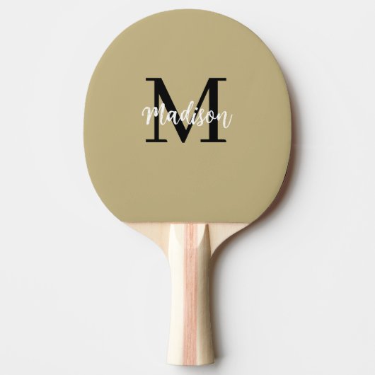 Monogram Modern Tan Black Sand Tischtennis Schläger (Vorderseite)