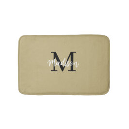 Monogram Modern Tan Sand und Black Badematte