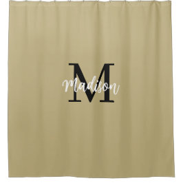 Monogram Modern Tan Sand und Black Duschvorhang