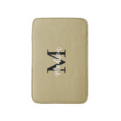 Monogram Modern Tan Sand und Schwarz Badematte (Vorderseite Vertikal)