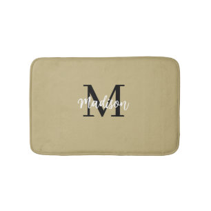 Monogram Modern Tan Sand und Schwarz Badematte