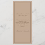 Monogram Modern Taupe Christian Wedding Menu Menükarte (Rückseite)