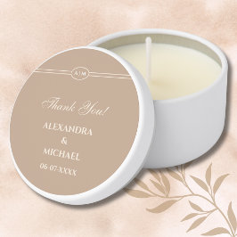 Monogram Modern Taupe Wedding Danke