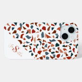 Monogram Modern Terrazzo Mosaic Muster Case-Mate iPhone Hülle (Rückseite (Horizontal))