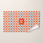 Monogram Modern Trendy Geometric Orange Gray Badhandtuch Set (Handtuch)
