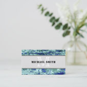 Monogram Modern Vintag Blue Background #2 Visitenkarte (Stehend Vorderseite)