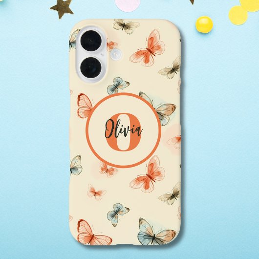 Monogram Modern Watercolor Butterfells Case-Mate iPhone Hülle