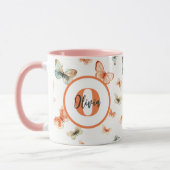Monogram Modern Watercolor Butterfells Tasse (Links)