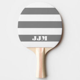 Monogram, modern weiß, grau Streifen Tischtennis Schläger