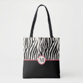 Monogram Modern Zebra Print Safari Tiermuster Tasche (Vorderseite)