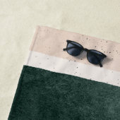 Monogram, moderne Drehschrift Earthy strips Sommer Strandtuch (Beispiel)