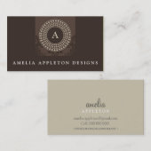 MONOGRAM Moderne elegante rotorbraune Taupe Visitenkarte (Vorne/Hinten)