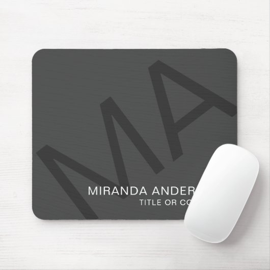 Monogram Moderne Fette Typografie Professionell Mousepad (Mit Mouse)