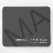 Monogram Moderne Fette Typografie Professionell Mousepad (Vorne)
