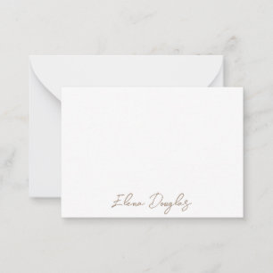 Monogram Moderne handgeschriebene Minimal Taupe Be Mitteilungskarte