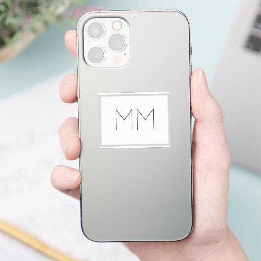 Monogram Moderne Minimalistisch Name Initials Aufkleber (Telefon)