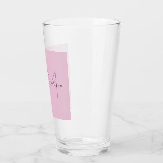 Monogram Moderne Minimalistisch Name Initials Glas (Links)