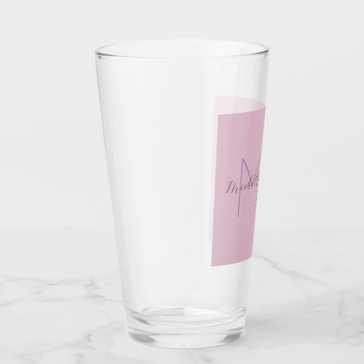 Monogram Moderne Minimalistisch Name Initials Glas (Rechts)
