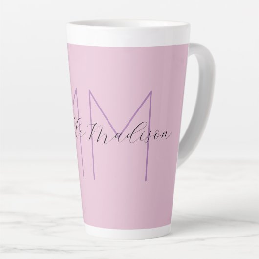 Monogram Moderne Minimalistisch Name Initials Milchtasse (Rechte Ecke)