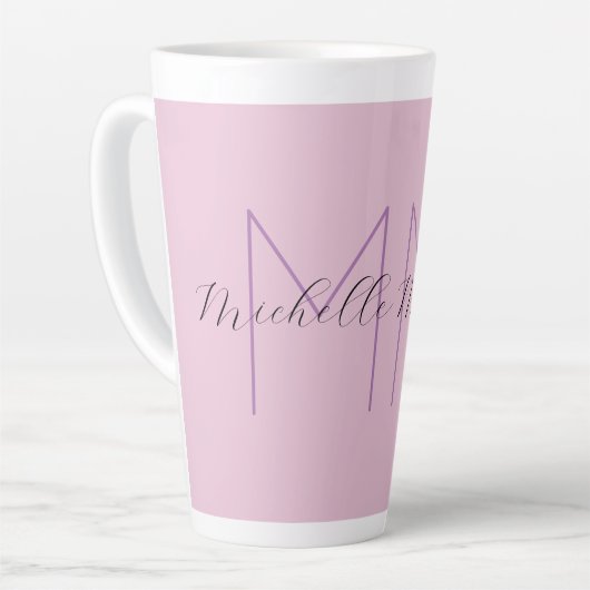 Monogram Moderne Minimalistisch Name Initials Milchtasse (Linke Ecke)