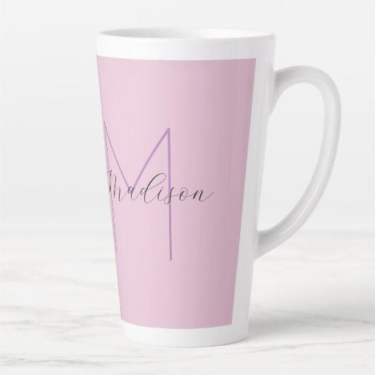 Monogram Moderne Minimalistisch Name Initials Milchtasse (Rechts)