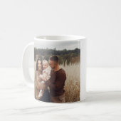 Monogram, moderne Schwarz-personalisiert-Foto-Fami Kaffeetasse (Vorderseite Links)