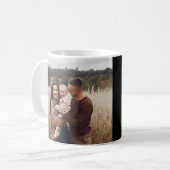 Monogram, moderne Schwarz-personalisiert-Foto-Fami Kaffeetasse (Vorderseite Links)