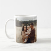 Monogram, moderne Schwarz-personalisiert-Foto-Fami Kaffeetasse (Links)