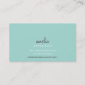 MONOGRAM Moderne, stilvolle Rotorgrau-Minze Visitenkarte (Rückseite)