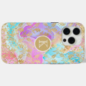 Monogram Moderner Abstrakter Glitzer Personalisier Case-Mate iPhone Hülle (Rückseite (Horizontal))