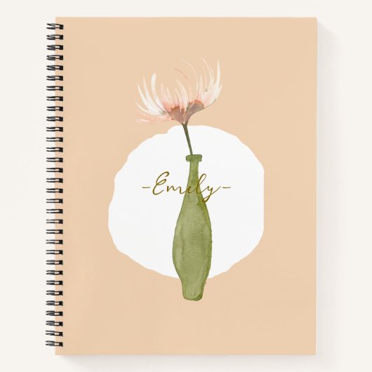 Monogram, moderner Aquarell Notizblock (Vorderseite)